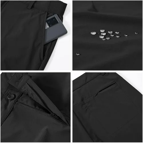 Vista 6 de Rdruko Pantalones de golf elásticos para hombre de secado rápido ligeros casuales con bolsillos