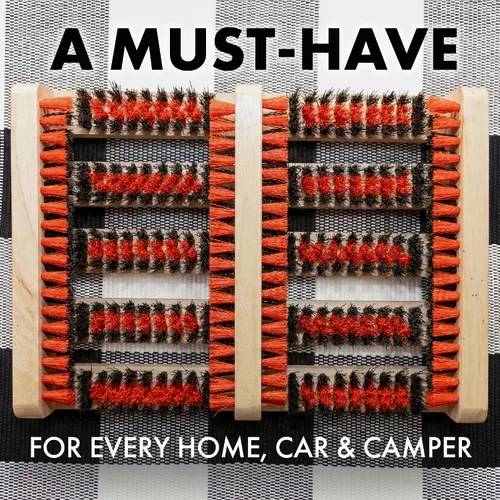 Vista 6 de JobSite Boot Scraper - Outdoor Boot Brush Scrubber Brush - Compact, Portable Shoe Cleaner for Home, RVs, Trucks, Kids - Timber Edition