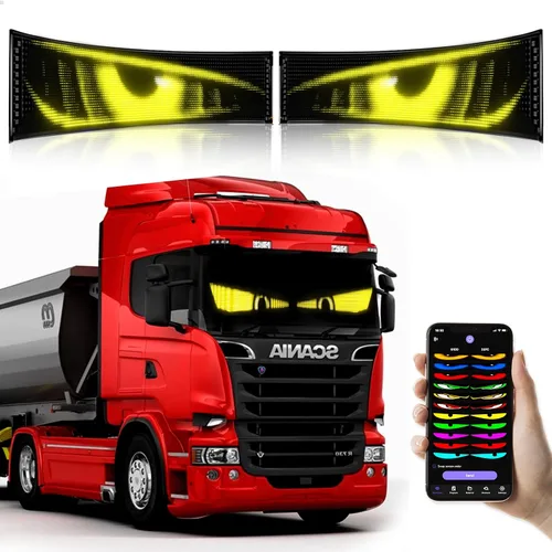Vista 11 de GOTUS - Letreros LED para Coche, Letrero LED Flexible Programable, Control por Aplicación Bluetooth, Texto Personalizado, Patrones, Animaciones