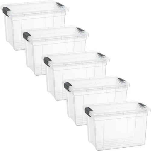 Vista 40 de Superio Mini contenedor de almacenamiento de plástico para crayón, suministros de arte y estuche de costura, organizador pequeño apilable