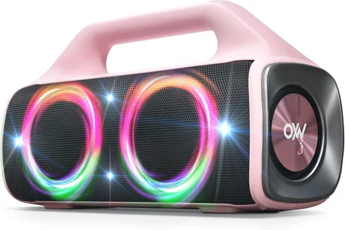 Vista 10 de Altavoz Bluetooth impermeable IP67: 80 W (pico), altavoces inalámbricos portátiles para exteriores con luces LED, tiempo de reproducción de 20
