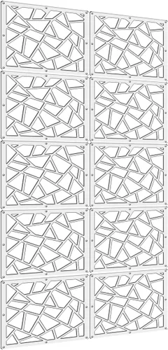 Vista 8 de Lchen Divisor de habitación colgante, 10 paneles colgantes de madera y plástico, panel de pantalla de 0.2 pulgadas de grosor para sala de estar