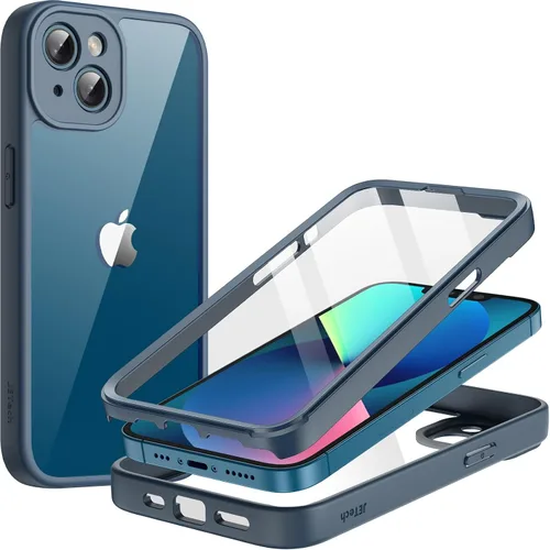 Vista 9 de JETech Funda para iPhone 13 de 6.1 pulgadas con protector de pantalla de vidrio templado integrado, protección resistente de cuerpo completo de 360