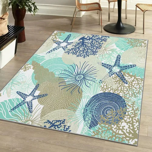 Vista 12 de Tritard Alfombra de área costera de 2 x 3 pulgadas - Pequeña alfombra plegable lavable a máquina, antideslizante, para entrada, alfombra de playa
