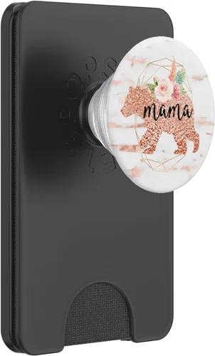 Vista 7 de Mama Bear Rose Marble - Soporte para teléfonos y tabletas, diseño geométrico de acuarela, color rosa