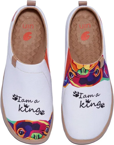 Vista 67 de UIN Mocasines casuales para mujer, de viaje, pintados, para caminar, ligeros, cómodos, de lona, tenis de moda