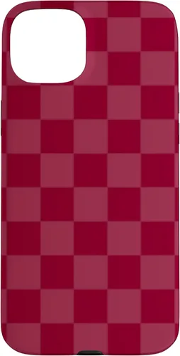Vista 9 de Funda de diseño simple con diseño a cuadros rojo burdeos para iPhone 16