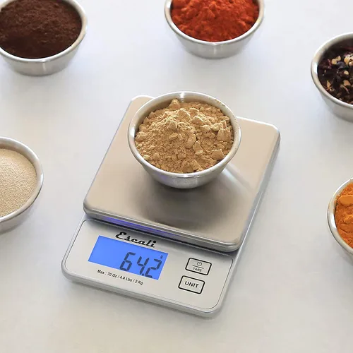 Vista 2 de EscaliVera PR2000S Cocina de alta precisión compacta / hornear / a escala de hierbas, mide los ingredientes líquidos y secos, pantalla digital LCD