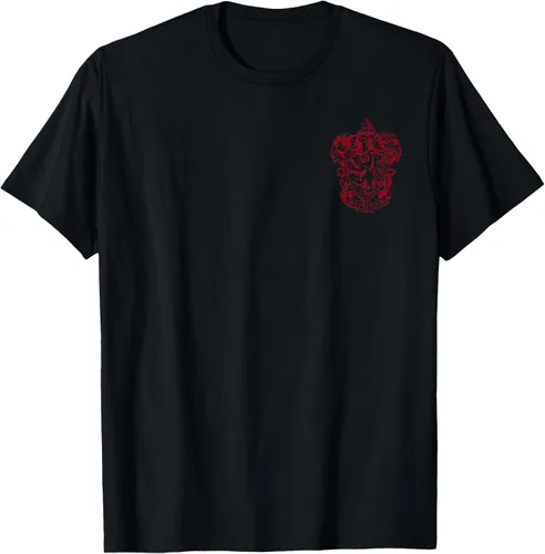 Vista 2 de Harry Potter Camiseta Gryffindor Quidditch Crest delantera y trasera, Negro, S