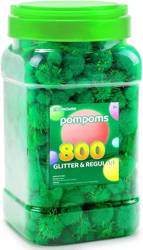 Vista 8 de Eppingwin - 2000 pompones negros, pompones suaves de 1 cm para manualidades, 0.4 pulgadas para proyectos de bricolaje de arte y manualidades (negro)