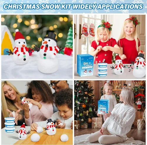 Vista 6 de Kit de Manualidades Navideñas de Muñeco de Nieve, Paquete de 3 Kit de Manualidades DIY de Muñeco de Nieve para Niños, Construye un Muñeco de Nieve