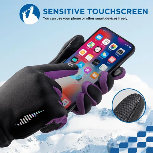 Vista 3 de SIMARI Guantes de invierno para niños, sensibles para pantalla táctil, térmicos, resistentes al agua, para niños y niñas, correr, ciclismo, nieve