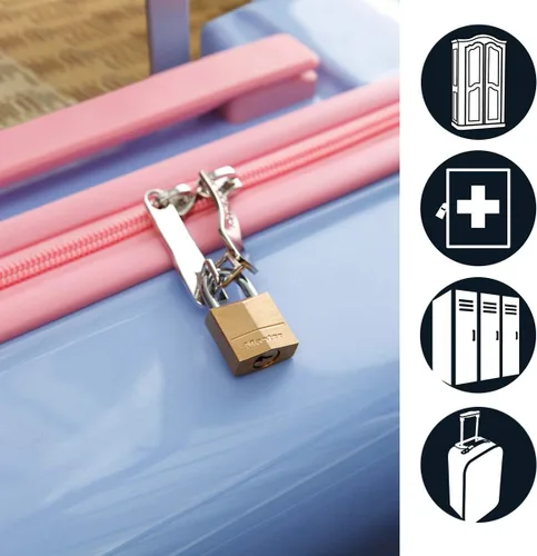 Vista 13 de Master Lock 120Q Candados anchos con llave, 3/4 pulgada, latón macizo, 4 unidades, 120Q