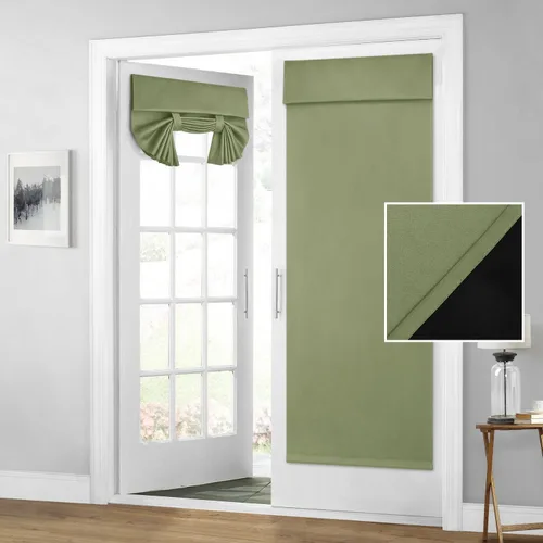 Vista 23 de HOMEIDEAS Cortinas 100% Opacas para Luces Laterales de Puerta Principal, Cubierta de Ventana de Puerta de Aula, Persianas de Privacidad