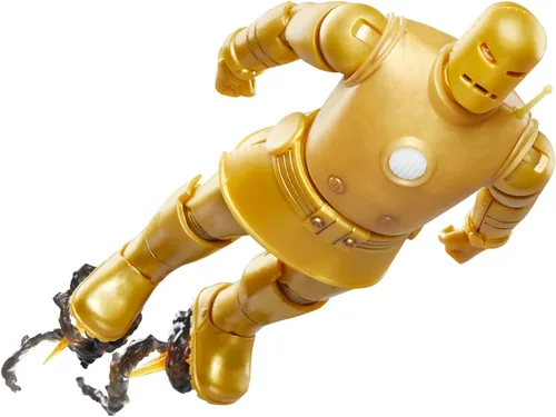Vista 7 de Marvel Legends Series Iron Man (Modelo 01 - Oro), Figura de acción coleccionable de Iron Man Comics de 6 pulgadas, tarjeta de ampolla de inspiración