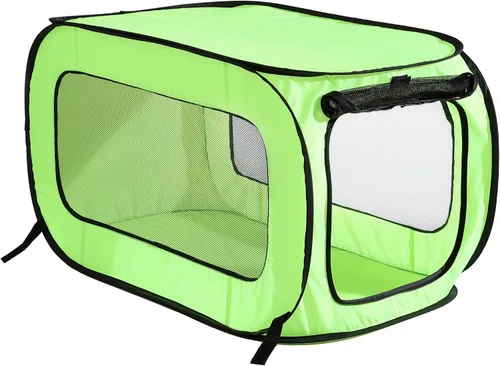 Vista 20 de Perrera plegable portátil, 32.5 pulgadas de largo x 19.5 pulgadas de ancho Azul