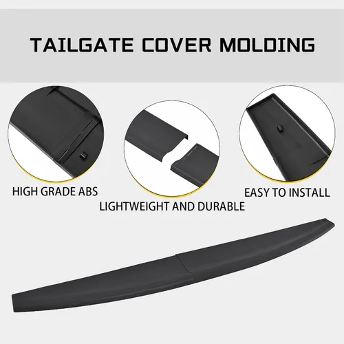 Vista 4 de Tapa de moldeo para alerón de puerta trasera Compatible con Ram 1500 2500 3500 Classic 2009-2019 Protector superior Reemplazo para CH1909100