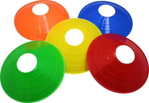 Vista 8 de BlueDot Trading Conos de disco de alta visibilidad, paquete de 100 conos deportivos de plástico ligero para entrenamiento de agilidad, fútbol