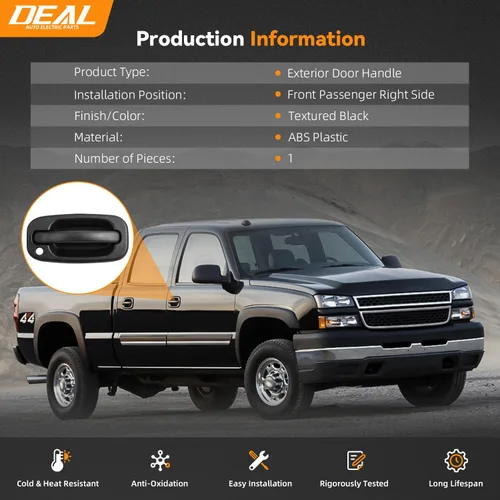 Vista 4 de DEAL AUTO ELECTRIC PARTS Manija de puerta exterior del lado derecho del pasajero delantero con kit de repuesto de orificio de cerradura, compatible