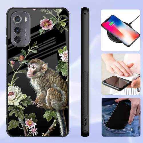 Vista 251 de Funda para Motorola Moto Edge 2022, cubierta trasera de vidrio templado con protector de pantalla, funda protectora a prueba de golpes para Motorola