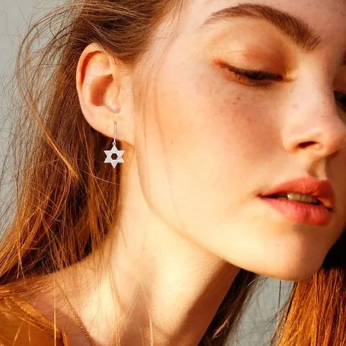 Vista 5 de FANCIME Collar de plata de ley con ópalo de fuego aretes colgantes pulsera de Danity piedra natal de octubre joyería fina para mujer