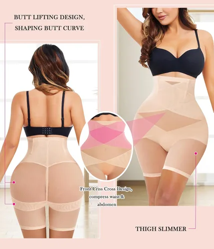 Vista 4 de Nebility Entrenador de cintura alta con control de abdomen para mujer