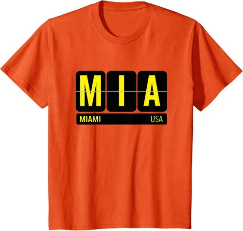 Vista 14 de MIA Miami Florida USA Travel Souvenir Yellow Text Camiseta, Blanco