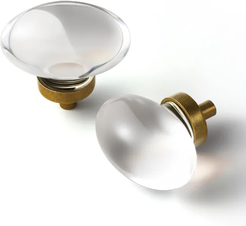 Vista 27 de Goo-Ki 1.2 Pulgadas (36MM) Manijas de Gabinete Ovaladas de Latón Antiguo, Aleación de Zinc para Cajones de Vestidor Armario, 6 Empaquetadas