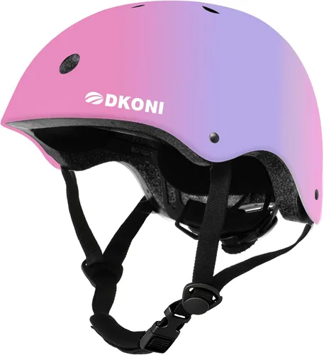 Vista 8 de Casco de bicicleta para niños, ajustable y multideportivo, desde niños pequeños hasta jóvenes, 3 tamaños Rosado oscuro