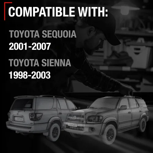 Vista 4 de Conjunto de Manija de Portón Trasero, Metal Mejorado - Compatible con Toyota Sienna 1998-2003, Toyota Sequoia 2001-2007 - Pestillo de Portón Trasero