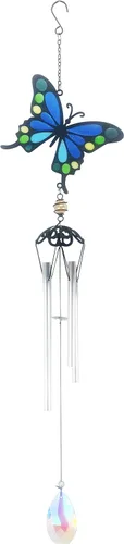 Vista 5 de Red Carpet Studios Windchime - Campanilla de viento de imitación con cuentas de vidrio y cristal prismático, 29 pulgadas de largo, abejorro