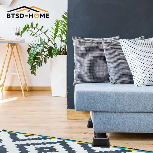 Vista 2 de BTSD-home Elevadores de cama de 1 pulgada resistentes para muebles, para sofá, mesa y silla, color negro, paquete de 4