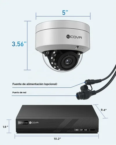 Vista 9 de Sistema de cámara de seguridad PoE 4COVR con disco duro de 2 TB, LY54AX5M0804