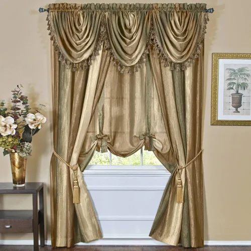 Vista 20 de PowerSellerUSA Designer Home - Paneles de cortina semitransparentes a rayas multicolor (beige, bufanda de 50 x 144 pulgadas)