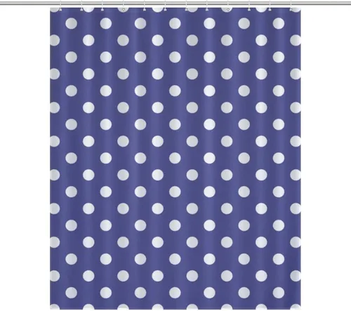 Vista 45 de Juego de 3 alfombras de baño con diseño de lunares, color azul aguamarina, antideslizante, con contorno en forma de U y tapa de inodoro
