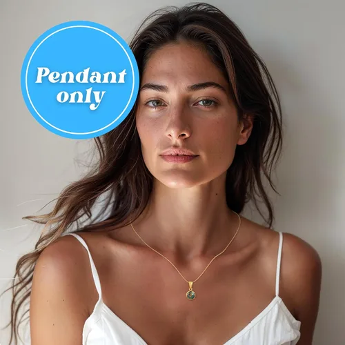 Vista 2 de Collar de piedras preciosas de oro de 14 quilates para mujer, collar de oro macizo, collar con colgante de oro, collar gótico, collar de oro Solo