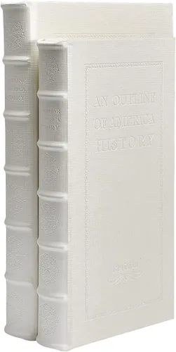 Vista 8 de Libros decorativos con cuero sintético blanco, caja de libros decorativa para decoración del hogar, exhibición, decoración de libros de mesa