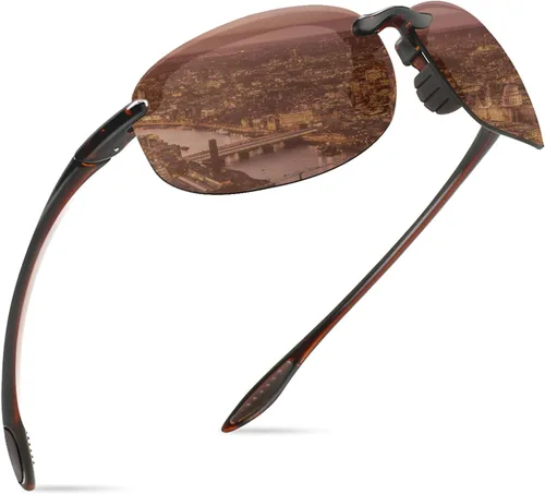 Vista 19 de WISTON Lentes de sol polarizados deportivos para hombres y mujeres, marco sin montura Tr90 para correr, pescar, béisbol, conducir, W8001