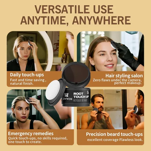 Vista 9 de Polvo para la línea del cabello (caoba) - Cubra instantáneamente las raíces de cabello canoso, sombra para el color del cabello, retoque