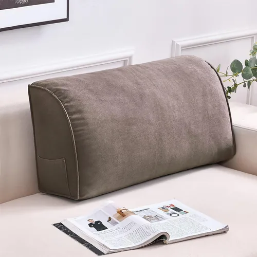 Vista 8 de Almohada de lectura para cabecero, almohada de cuña, triangular, suave, para cabecero, cojín de apoyo para el respaldo del sofá cama, almohadas