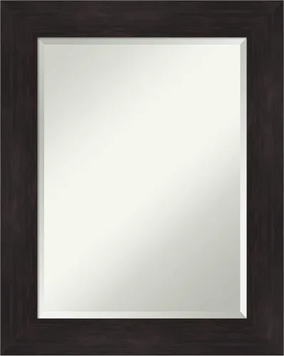 Vista 63 de Amanti Art Espejo de baño marrón para sobre lavabo, espejo rectangular de 24x20 Caleb Brown para tocador, marco rústico pequeño de estilo campestre