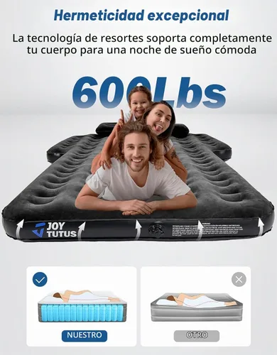 Vista 5 de JOYTUTUS Colchón de aire para SUV, cama de campamento 3.0 engrosada para automóvil, camping, colchón inflable, antifugas, con 2 almohadas y bomba
