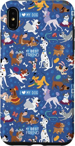 Vista 11 de Disney Funda para iPhone 17 con texto en inglés «Dogs I Love My Dog», color azul