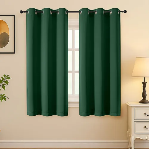 Vista 115 de Simplebrand Juego de 2 paneles de cenefa aguamarina para ventana de cocina de 14 pulgadas de largo, cortinas de oscurecimiento de habitación