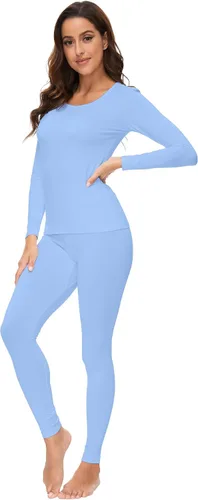 Vista 4 de WiWi Conjunto de pijama de viscosa suave de bambú para mujer, ropa interior térmica larga, súper cálida, capa base, pantalones de pijama S-3X