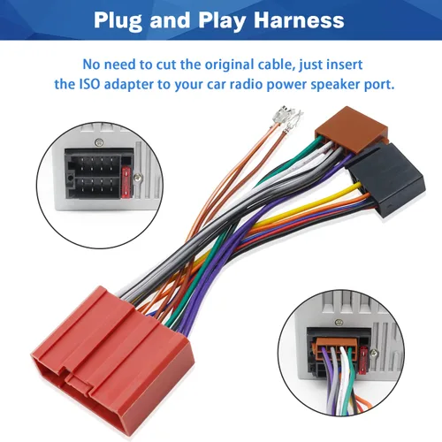 Vista 3 de Adaptador de arnés de cableado de radio ISO compatible con Mazda CX7 CX9 MPV Cable de arnés de cable estéreo multicolor