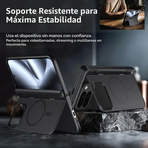 Vista 8 de Poetic Revolution Flex - Funda para Google Pixel 10 Pro Fold, [Soporte Plegable][Protección de Bisagra][Compatible con MagSafe], A Prueba de Golpes