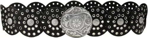 Vista 2 de MINGSEECESS Cinturones de cuero ahuecados retro para mujer, cinturón redondo Y2K Vintage Cintura