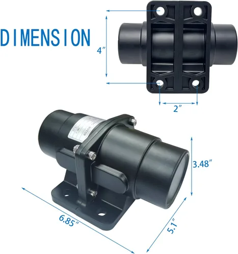 Vista 2 de Motor de vibración de 100 libras DC 12 V 4500 RPM cepillo vibrador concreto sal y arena esparcidor material mezclador herramienta vibratoria