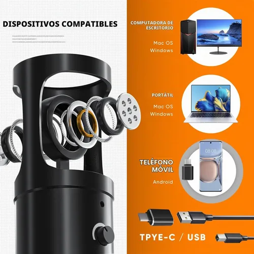 Vista 2 de Escudo de aislamiento de micrófono de grabación de estudio con filtro pop y soporte de trípode de metal, micrófono de estudio a PC, portátil